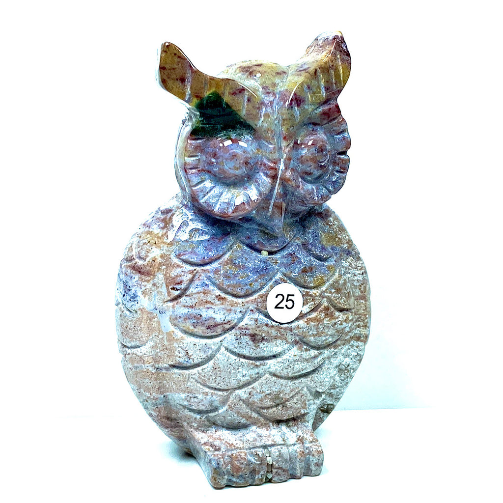 Ocean Jasper Wolf Elephant Owl Carving Crystal Animal Healing Energy Stone Fashion Home Decoration