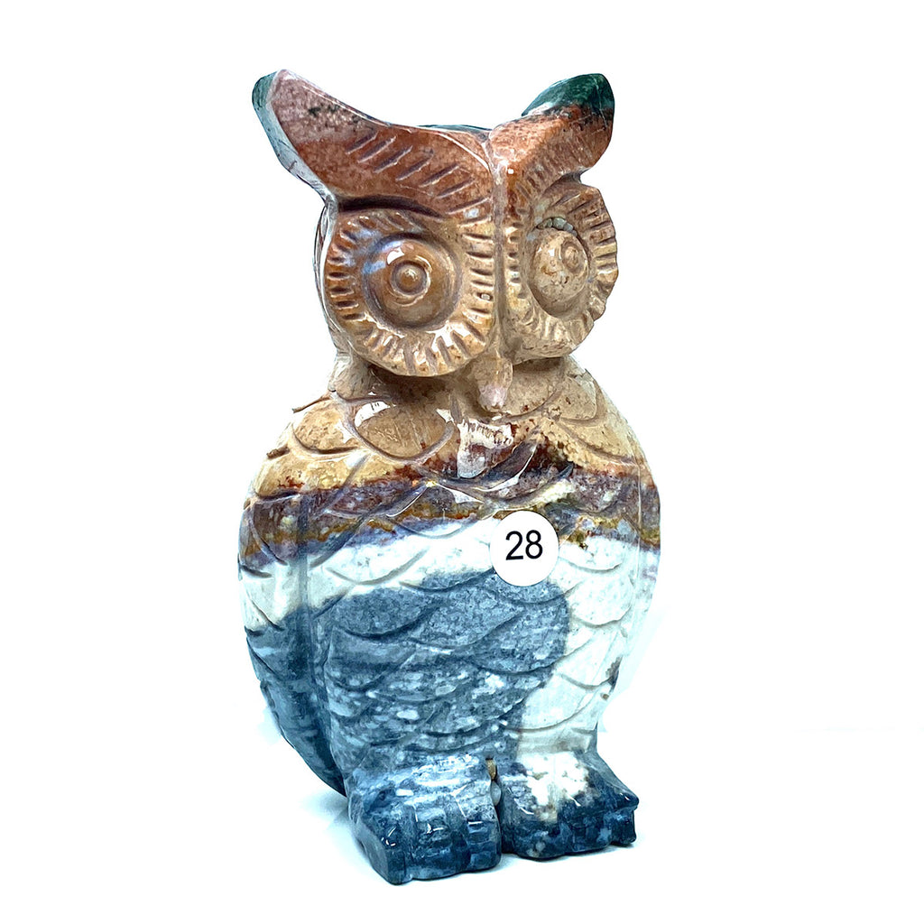 Ocean Jasper Wolf Elephant Owl Carving Crystal Animal Healing Energy Stone Fashion Home Decoration