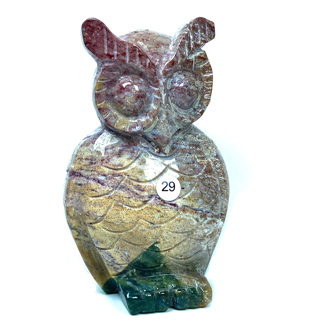 Ocean Jasper Wolf Elephant Owl Carving Crystal Animal Healing Energy Stone Fashion Home Decoration