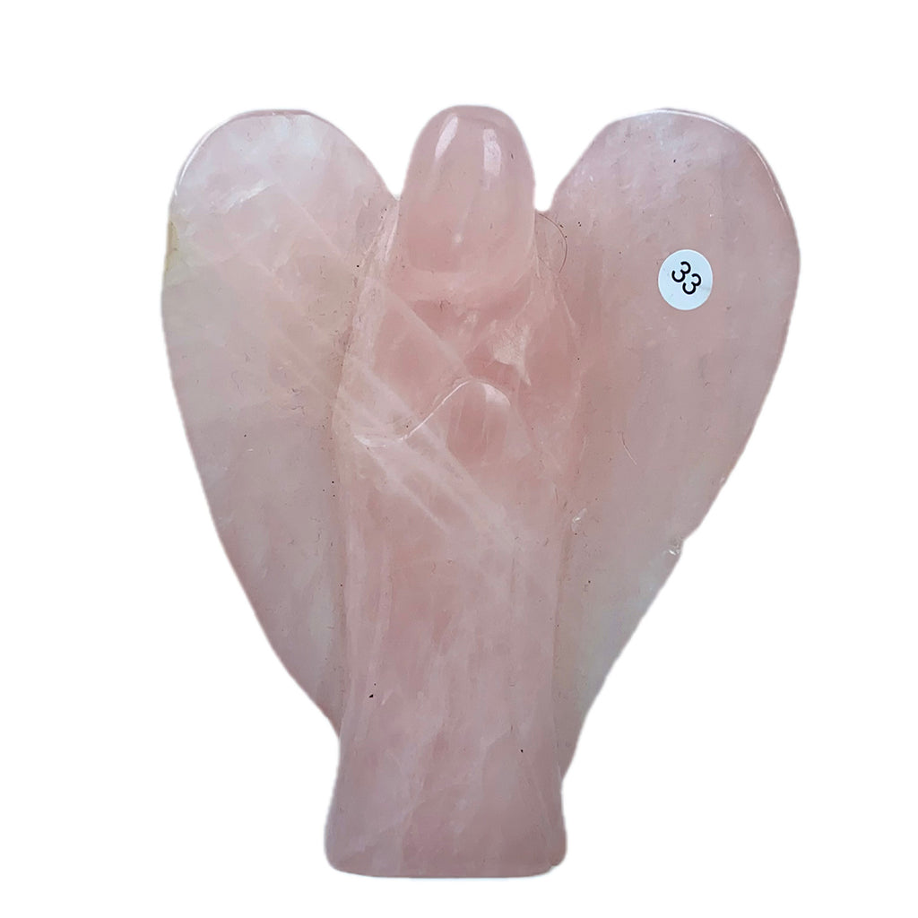 Crystal Angel Statue Hand Carved Rose Quartz  Model