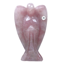 Load image into Gallery viewer, Crystal Angel Statue Hand Carved Rose Quartz Angel Model Healing Quartz Home Decor