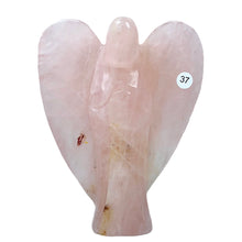 Load image into Gallery viewer, Crystal Angel Statue Hand Carved Rose Quartz  Model