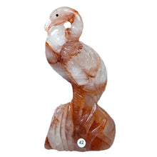 Load image into Gallery viewer, Fire Quartz Flamingo Bird Gemstone Healing Crystal Animal Figurine Reiki Carved Stones Room Decoration