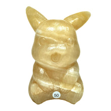 Load image into Gallery viewer, Orange Calcite Carved Cartoon Character Statue Pikichu Fluorite Stitch Sculpture