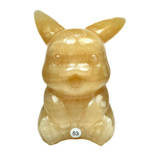 Load image into Gallery viewer, Orange Calcite Carved Cartoon Character Statue Pikichu Fluorite Stitch Sculpture Home Decoration