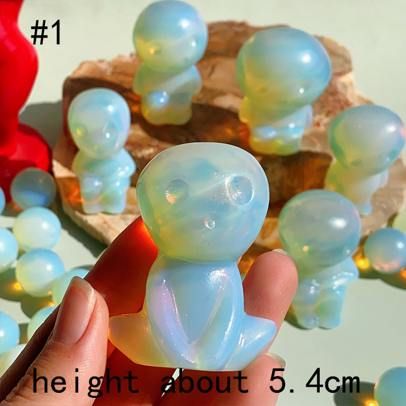 Cute Opalite Alien Ghost Carvings