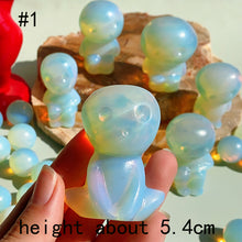 Load image into Gallery viewer, Cute Opalite Alien Ghost Carvings