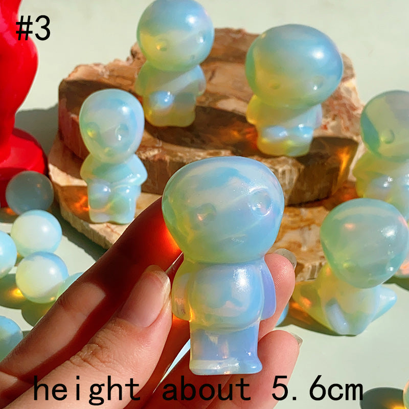 Cute Opalite Alien Ghost Carvings