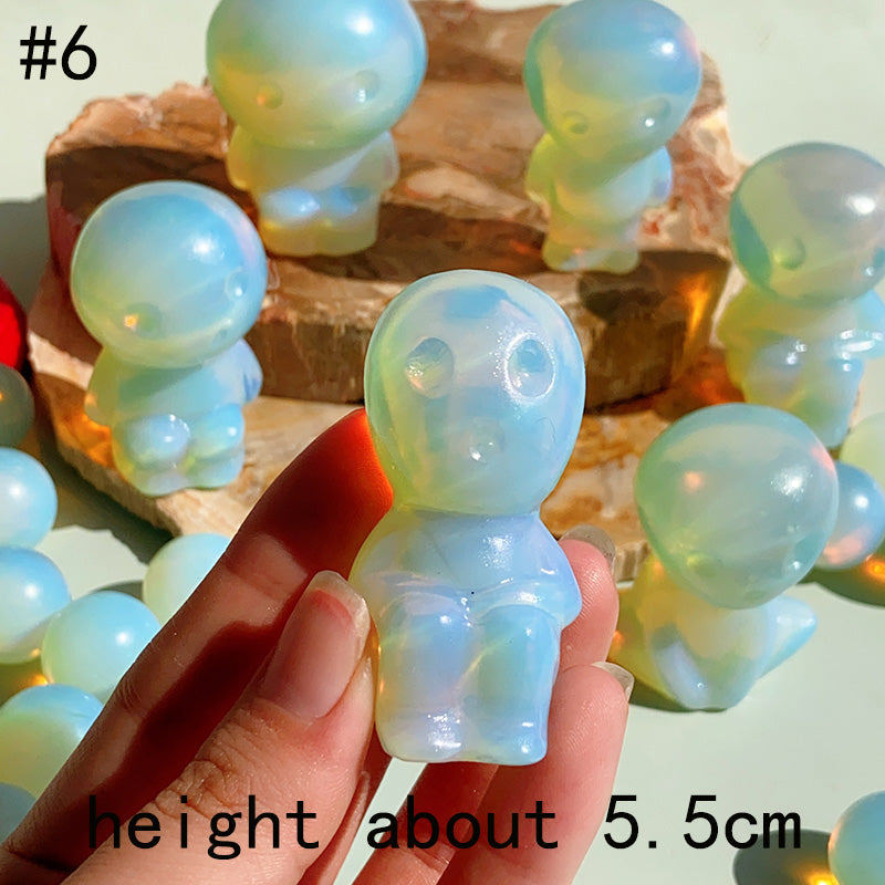 Cute Opalite Alien Ghost Carvings