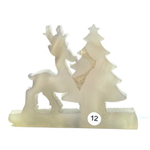 Load image into Gallery viewer, Druzy Agate Christmas Tree Deer Sculpture Hand Carved Crystal Healing Gemstone Home Decoration