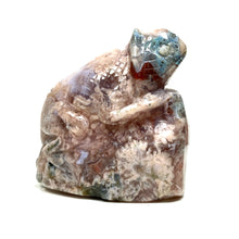 Load image into Gallery viewer, Flower Agate  Lizard Carved Statue Healing Crystal Reiki Animal Figurine Gemstone Home Decor