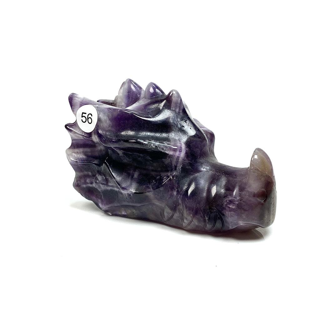 Dream Amethyst Dragon Head Skull Healing Polished Quartz Crystal Statue Home Room Decoration