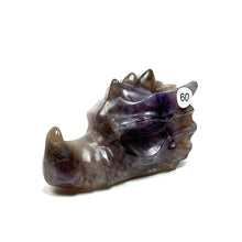 Load image into Gallery viewer, Dream Amethyst Dragon Head Skull Healing Polished Quartz Crystal Statue Home Room Decoration