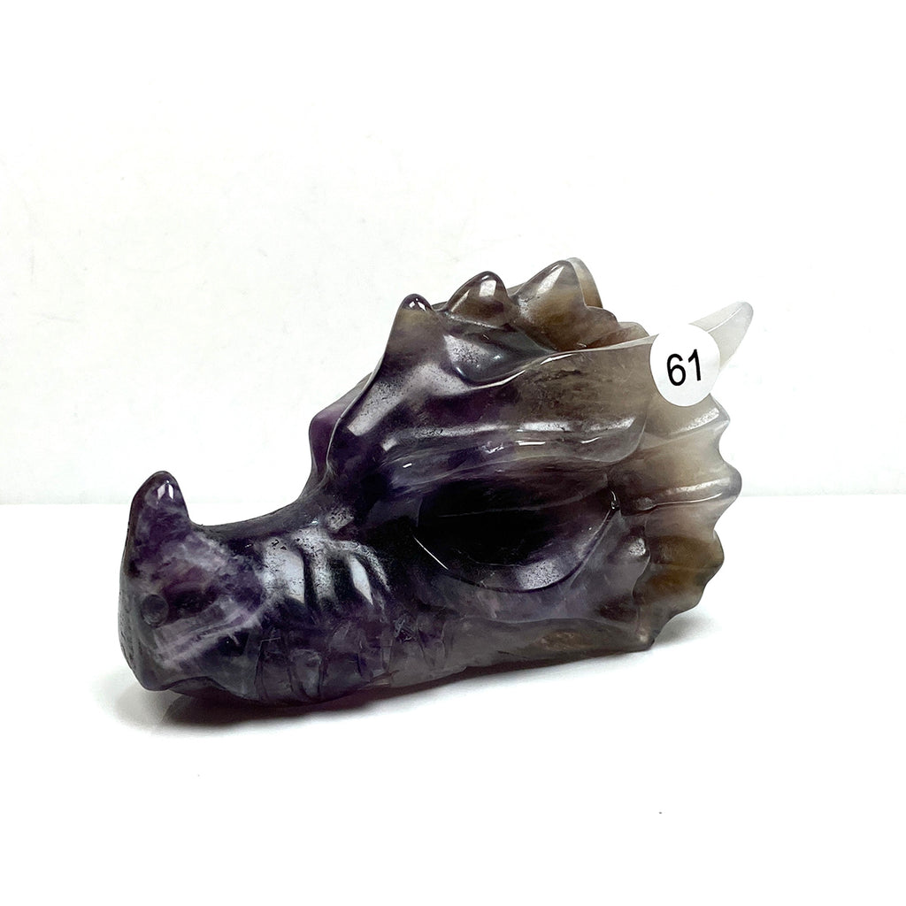 Dream Amethyst Dragon Head Skull Healing Polished Quartz Crystal Statue Home Room Decoration