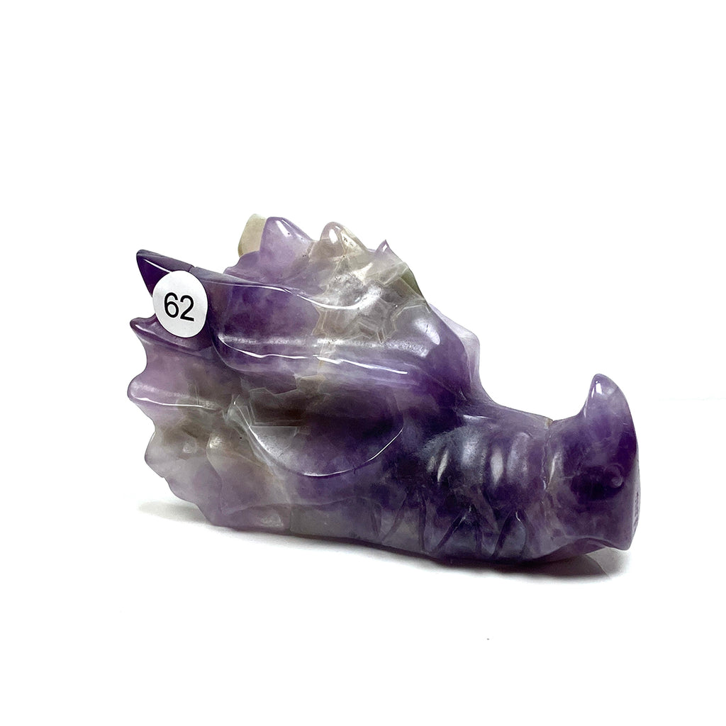 Dream Amethyst Dragon Head Skull Healing Polished Quartz Crystal Statue Home Room Decoration