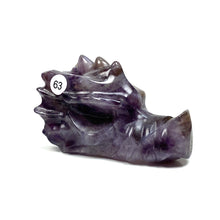 Load image into Gallery viewer, Dream Amethyst Dragon Head Skull Healing Polished Quartz Crystal Statue Home Room Decoration