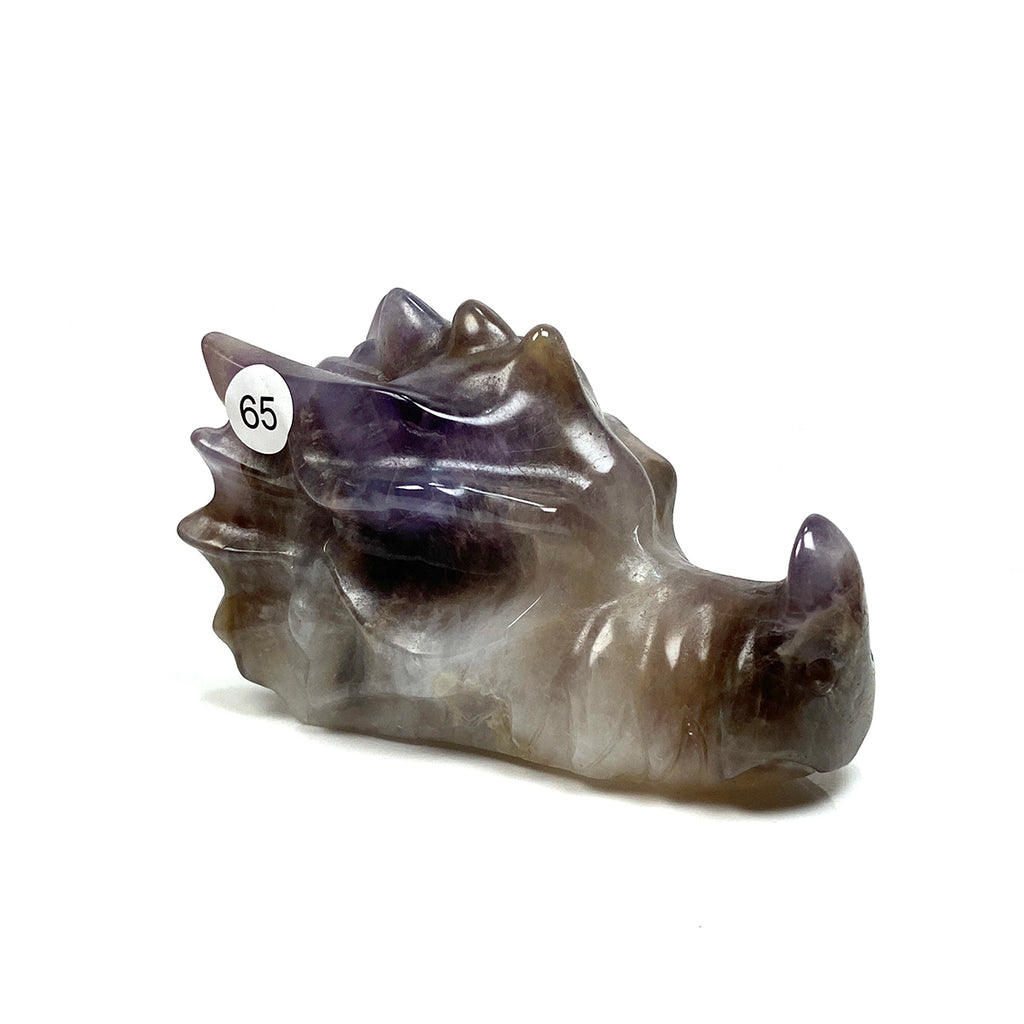 Dream Amethyst Dragon Head Skull Healing Polished Quartz Crystal Statue Home Room Decoration