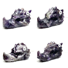 Load image into Gallery viewer, Dream Amethyst Dragon Head Skull Healing Polished Quartz Crystal Statue Home Room Decoration