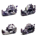 Dream Amethyst Dragon Head Skull Healing Polished Quartz Crystal Statue Home Room Decoration