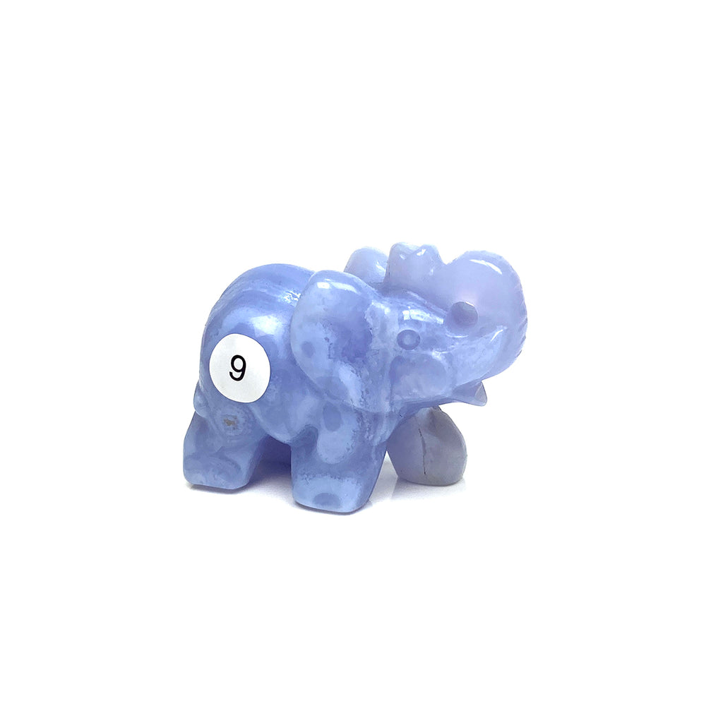 Hand Carved Blue Lace Agate Elephant Figurine crystal Animal Statue Craft Chakra Meditation Home Decor