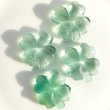 Load image into Gallery viewer, Green Fluorite Four Leaf Clover Crystal Carvings