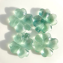 Load image into Gallery viewer, Green Fluorite Four Leaf Clover Crystal Carvings