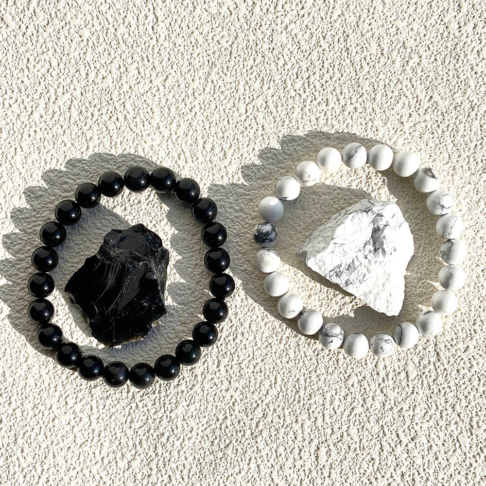 Different Materials Crystal Bracelet & Raw Stone Set