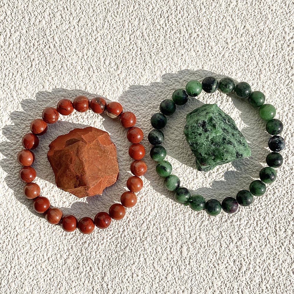 Different Materials Crystal Bracelet & Raw Stone Set