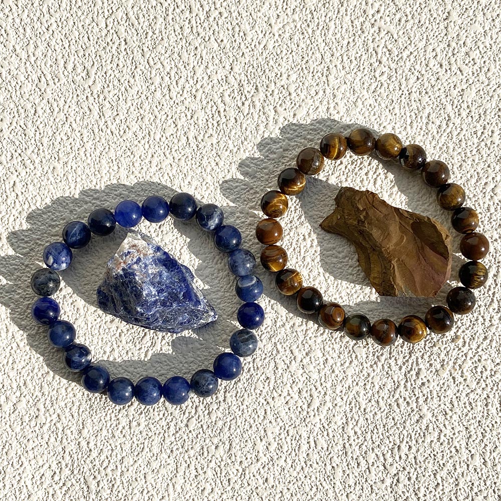 Different Materials Crystal Bracelet & Raw Stone Set