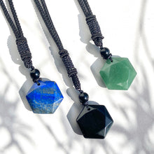 Load image into Gallery viewer, Green Aventurine &amp; Lapis Lazuli &amp; Obsidian  David Star Pendant