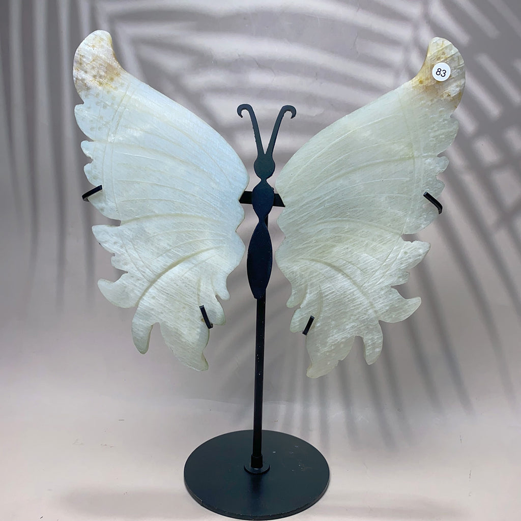 Crystal Carving Blue Moonstone Butterfly Exquisite Fashion Home Decoration Pieces Reiki Energy Crystal Room Decoration Crafts Gift