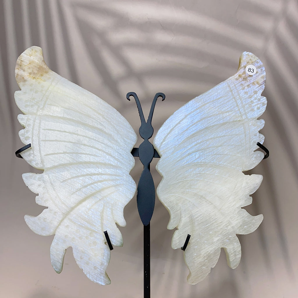 Crystal Carving Blue Moonstone Butterfly Exquisite Fashion Home Decoration Pieces Reiki Energy Crystal Room Decoration Crafts Gift