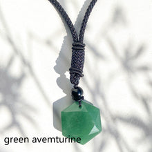 Load image into Gallery viewer, Green Aventurine &amp; Lapis Lazuli &amp; Obsidian  David Star Pendant