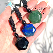 Load image into Gallery viewer, Green Aventurine &amp; Lapis Lazuli &amp; Obsidian  David Star Pendant