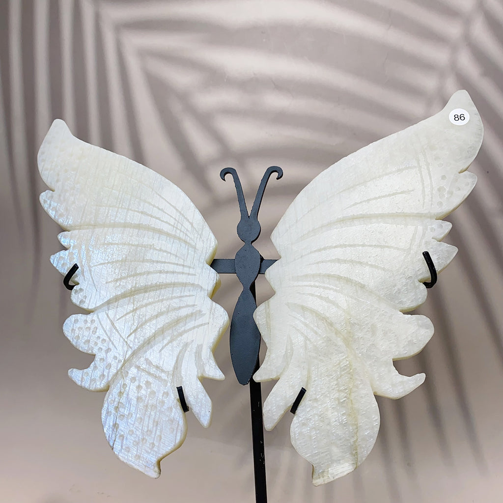 Crystal Carving Blue Moonstone Butterfly Exquisite Fashion Home Decoration Pieces Reiki Energy Crystal Room Decoration Crafts Gift