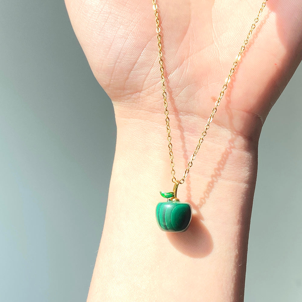 Mini Malachite Apple Shape Pendant