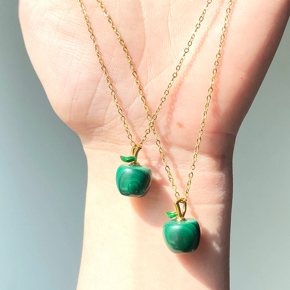 Mini Malachite Apple Shape Pendant