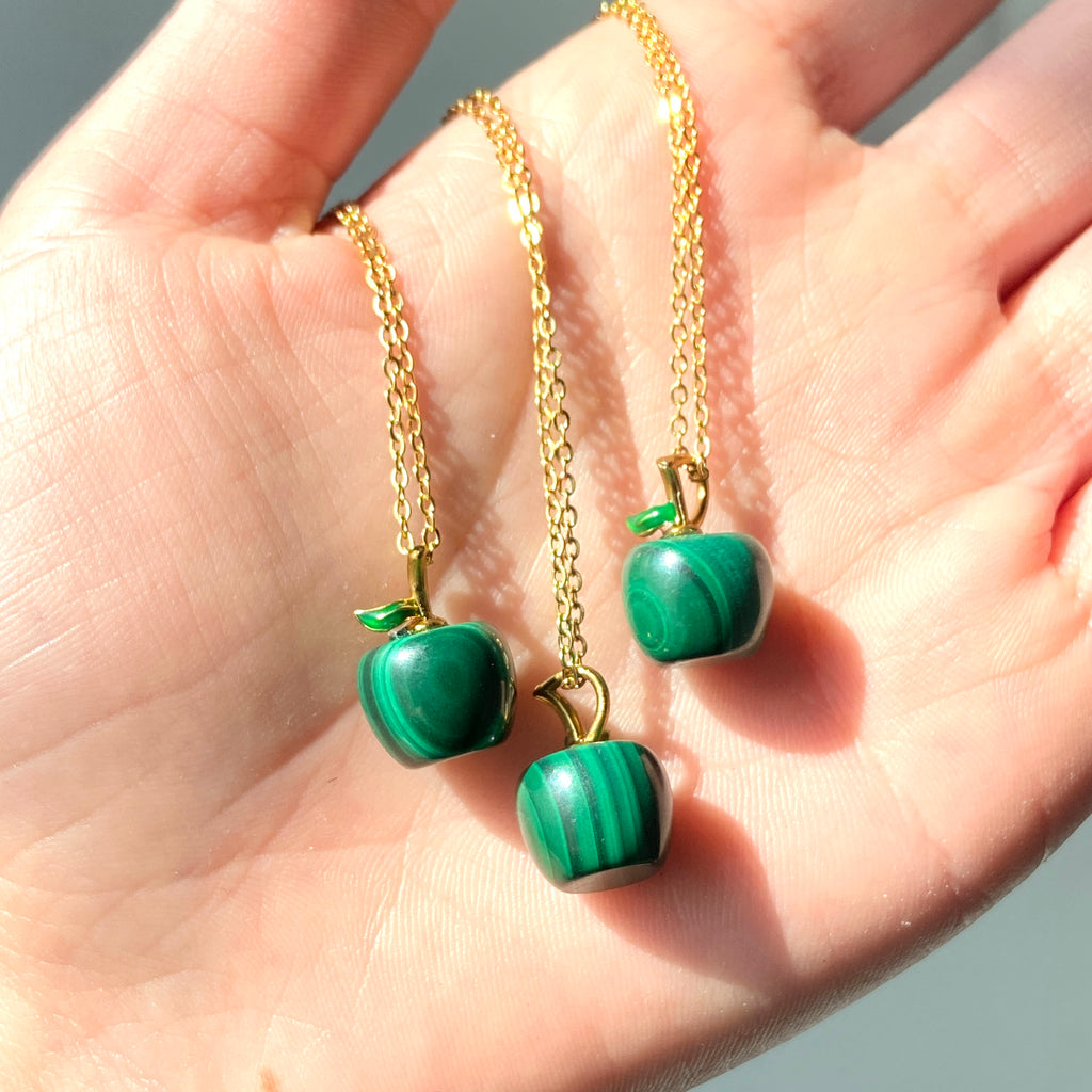 Mini Malachite Apple Shape Pendant