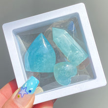 Load image into Gallery viewer, Small Size Aquamarine Flame &amp; Tower &amp; Heart Set Box