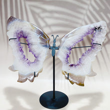 Load image into Gallery viewer, 1Set Orange &amp; Fluorite &amp; Amethyst &amp; Blue onxy &amp; Selenite &amp; Golden Healer &amp; Fire Quartz Carved  Gift bButterfly Wings Home Energy Crystal Decorative Crafts