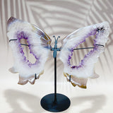 Fluorite & Amethyst & Blue onxy & Selenite & Golden Healer & Fire Quartz Crystal Butterfly Wings