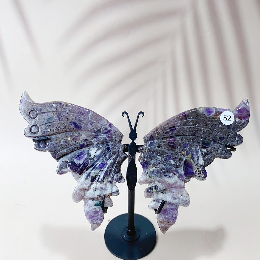 Dream Amethyst Butterfly Wings Home Decoration Crystal Crafts Healing Energy Gemstone Home Furnishings Gift