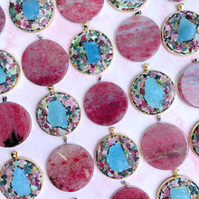 Load image into Gallery viewer, Rhodonite Pendants &amp; Aquamarine With Tourmaline Pendants