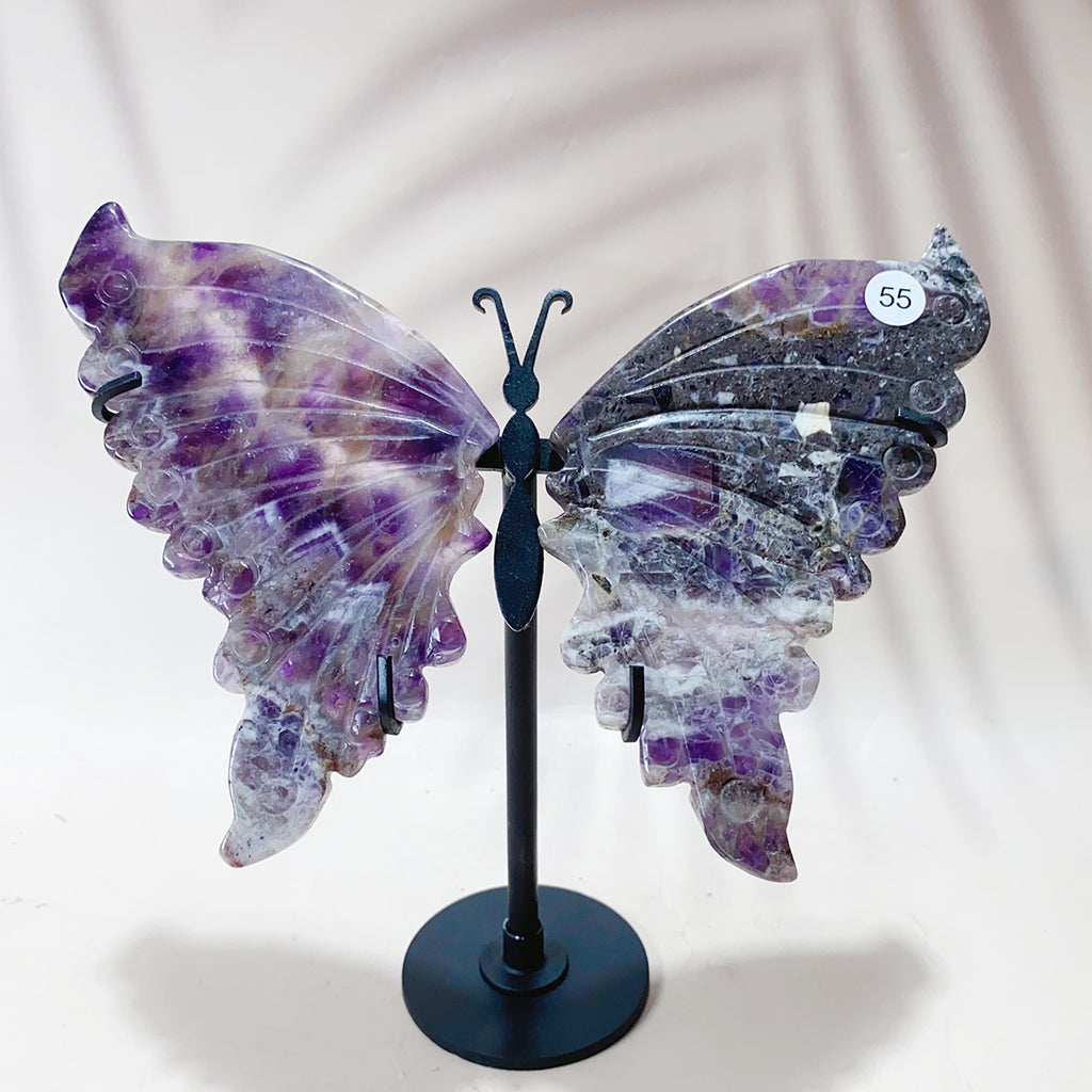 Dream Amethyst Butterfly Wings Home Decoration Crystal Crafts Healing Energy Gemstone Home Furnishings Gift