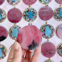 Load image into Gallery viewer, Rhodonite Pendants &amp; Aquamarine With Tourmaline Pendants