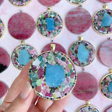 Load image into Gallery viewer, Rhodonite Pendants &amp; Aquamarine With Tourmaline Pendants