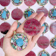 Load image into Gallery viewer, Rhodonite Pendants &amp; Aquamarine With Tourmaline Pendants