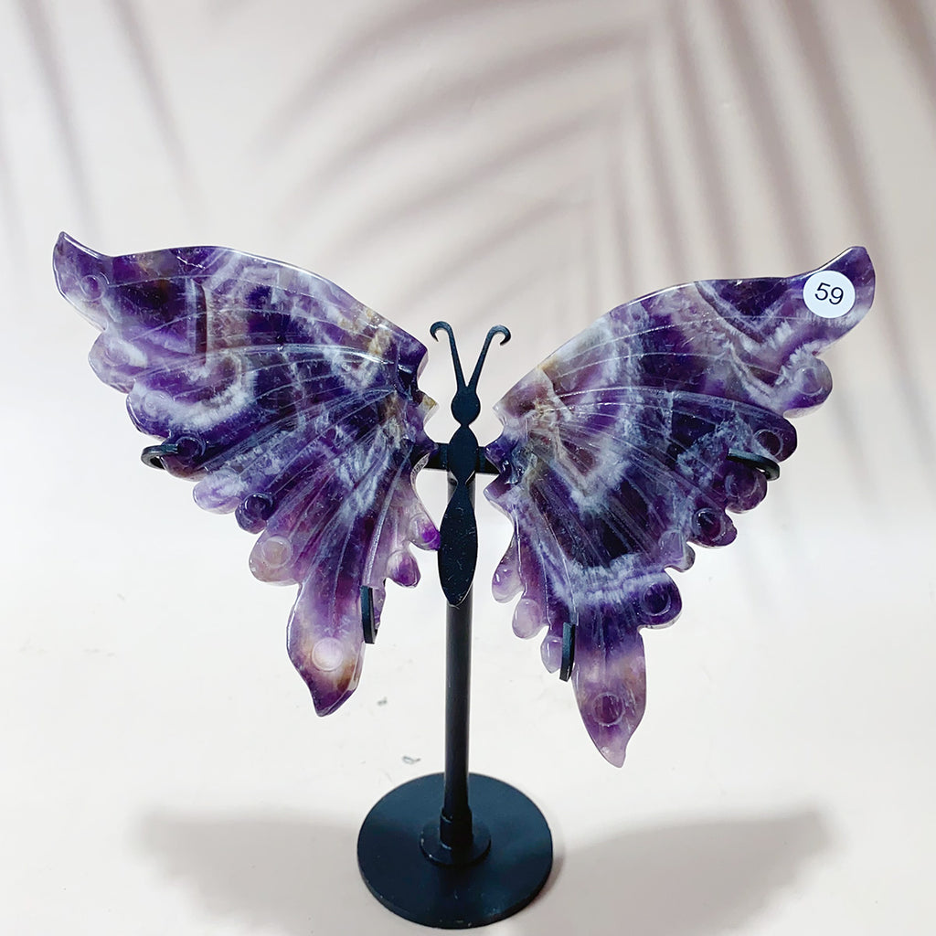 Dream Amethyst Butterfly Wings Home Decoration Crystal Crafts Healing Energy Gemstone Home Furnishings Gift