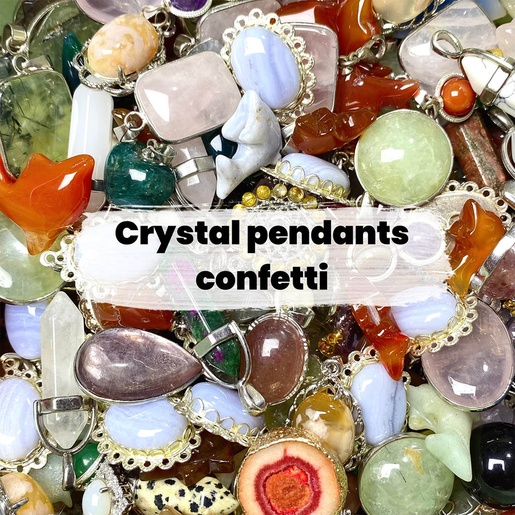 Crystals Pendant Confetti Gemstone Necklace Scoop