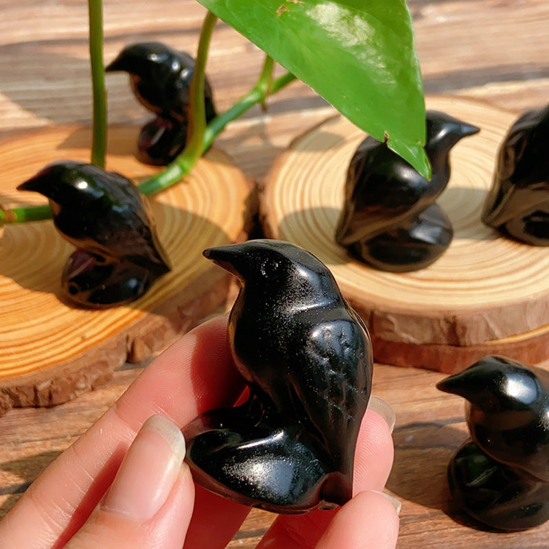 Black Obsidian Birds (Crow)